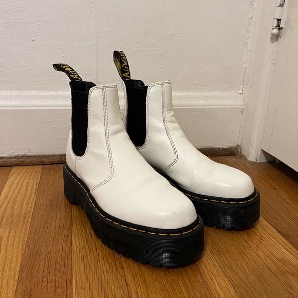 Dr. Martens Shoes - Doc Martens Leather Platform Chelsea Boots